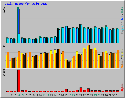 Daily usage for July 2020