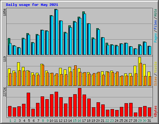 Daily usage for May 2021