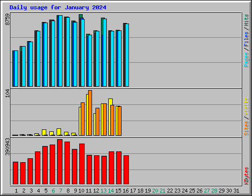 Daily usage for January 2024