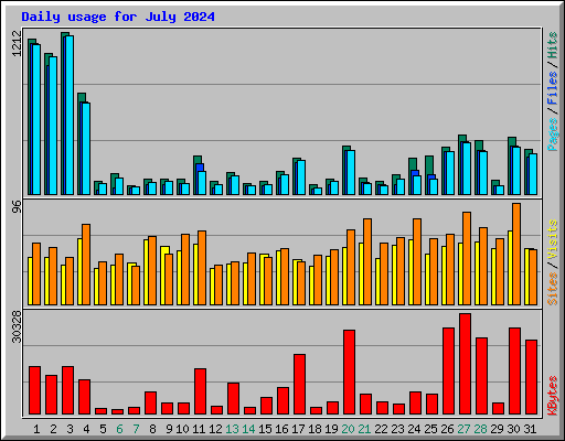 Daily usage for July 2024