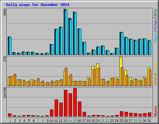 Daily usage for December 2024