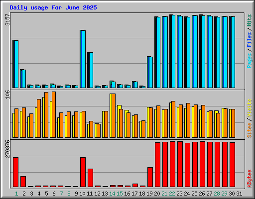 Daily usage for June 2025