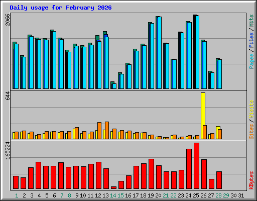 Daily usage for February 2026
