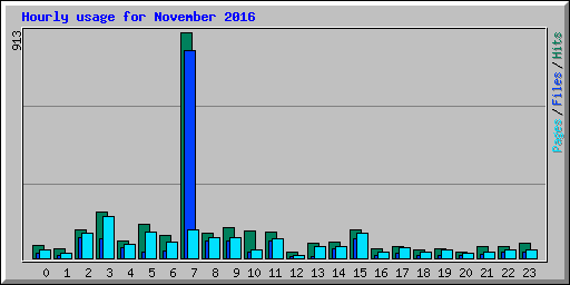 Hourly usage for November 2016