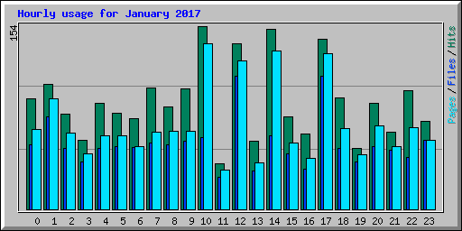 Hourly usage for January 2017