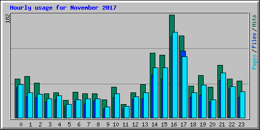 Hourly usage for November 2017