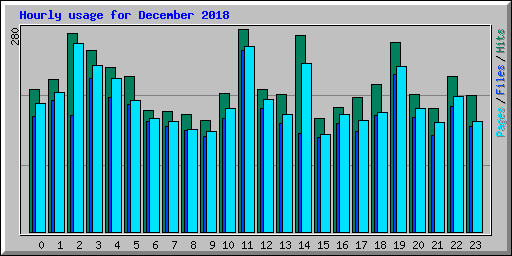 Hourly usage for December 2018