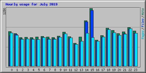 Hourly usage for July 2019