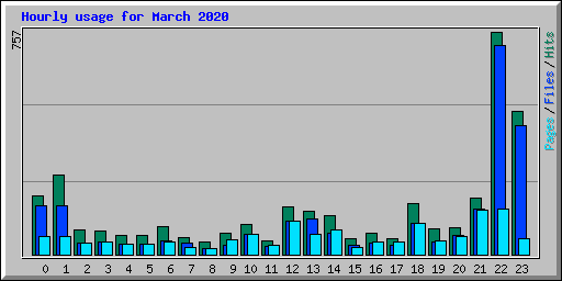 Hourly usage for March 2020