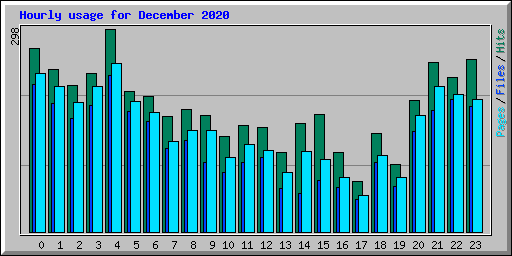 Hourly usage for December 2020