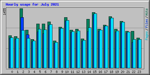 Hourly usage for July 2021