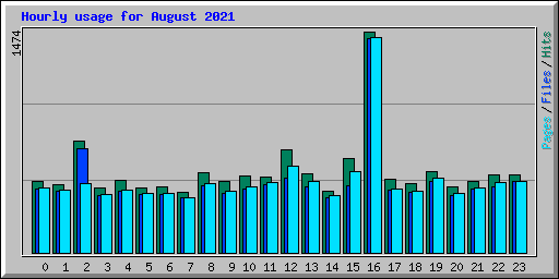 Hourly usage for August 2021