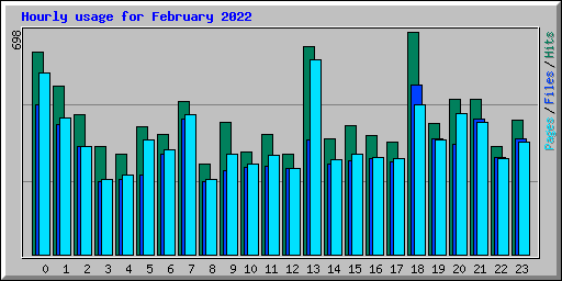 Hourly usage for February 2022