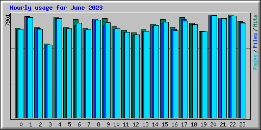 Hourly usage for June 2023