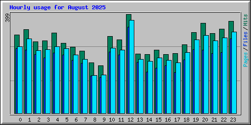Hourly usage for August 2025