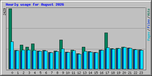 Hourly usage for August 2026